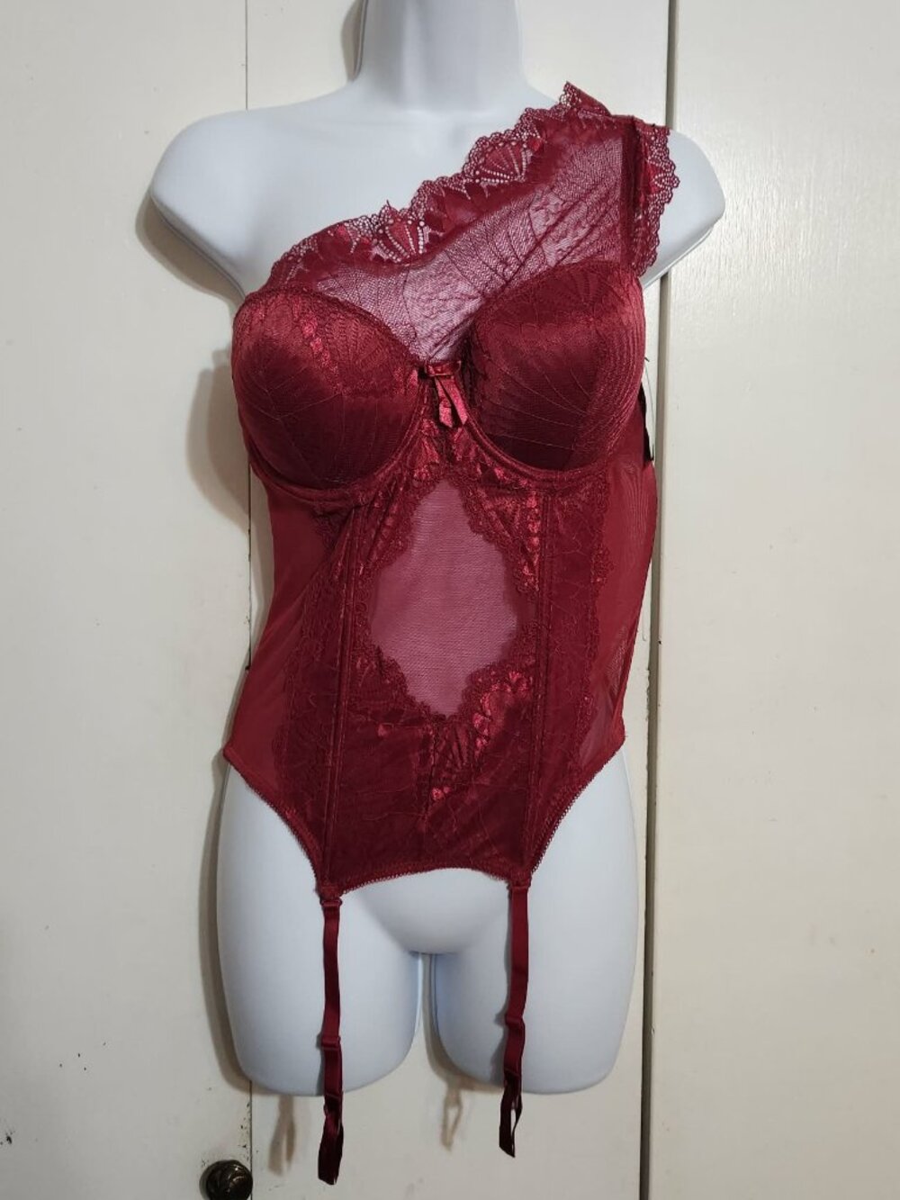 Frederick's of Hollywood x Megan Fox Lace Corset Bustier Bodysuit Size L NWT